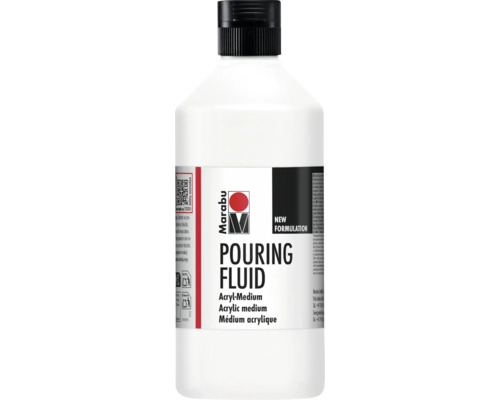 Marabu Pouring Fluid Acryl-Medium in einer Kunststoffflasche für Acrylmalerei