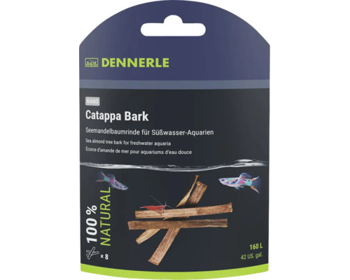 Dennerle Nano Catappa Bark Seemandelbaumrinde für Süßwasser Aquarien acht Stück