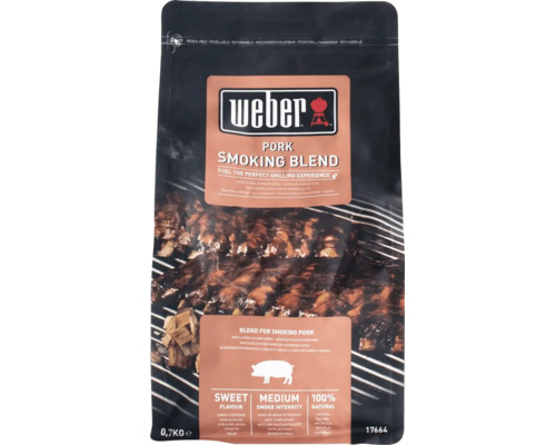 Weber Pork Smoking Blend Räucherchips für Schweinefleisch, 0,7 Kilogramm wiederverschließbarer Beutel.