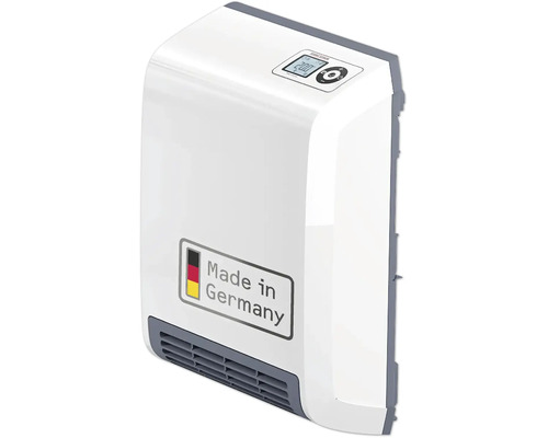 Stiebel Eltron Wandheizlüfter mit digitalem Display und Bedienfeld, Made in Germany.
