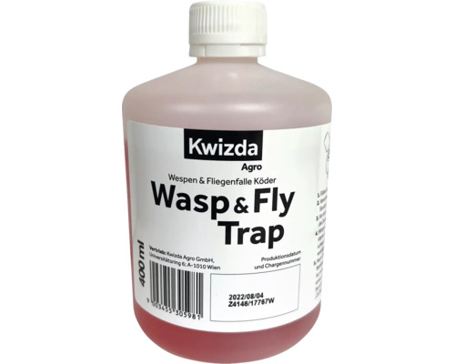 Kwizda Agro Wespen und Fliegenfalle Koeder fluessig in einer 400 Milliliter Flasche zur Bekaempfung von Insekten