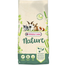 Versele-Laga Nature Tierfutterpackung mit Illustrationen von Nagetieren, getreidefreie Formel mit extra Gemüse und langen Fasern.