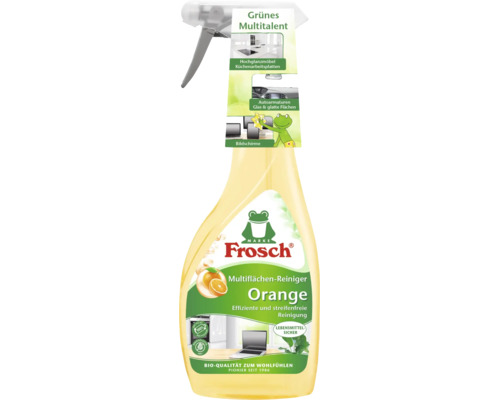 Frosch Multiflachen Reiniger Orange in Sprühflasche für verschiedene Oberflächen wie Möbel Glas und Bildschirme