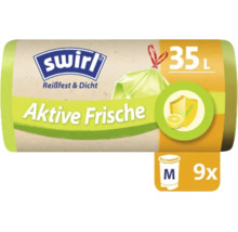 Swirl Müllbeutel Aktive Frische mit 35 Liter Fassungsvermögen, 9 Stück pro Rolle.