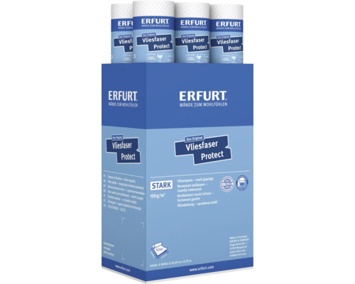Erfurt Vliesfaser Protect Vliestapete stark geprägt in Kartonverpackung mit sechs Rollen für Wandgestaltung