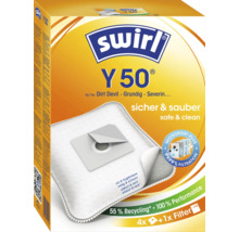 Swirl Y 50 Staubsaugerbeutel mit Micropor Plus Filtertechnologie für Staubsauger von Dirt Devil, Grundig und Severin in einer Packung mit 4 Stück