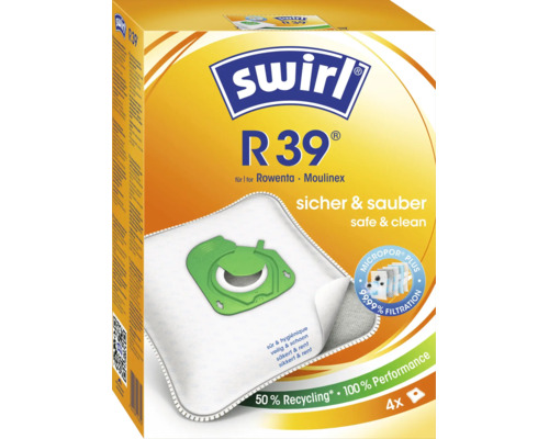 Staubfilterbeutel Swirl R39 MP Plus 4 Stk. grau