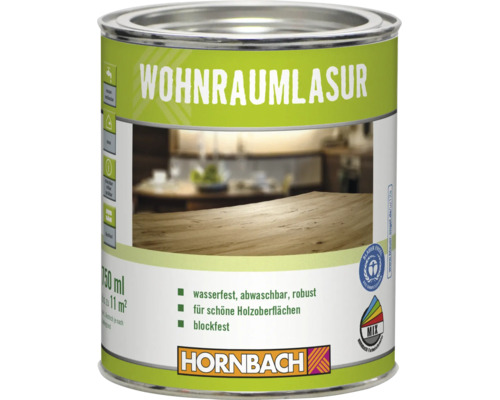 Dose Hornbach Wohnraumlasur für Holzoberflächen mit Blauer Engel Zertifikat