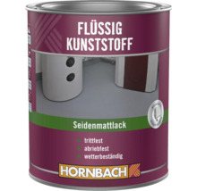 Dose mit Hornbach Flüssigkunststoff Seidenmattlack für trittfeste und abriebfeste Bodenbeschichtungen im Innen und Außenbereich