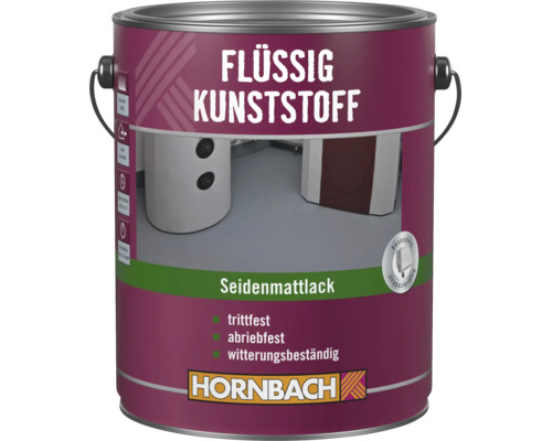 HORNBACH Fluessigkunststoff Seidenmattlack in Eimerverpackung fuer trittfeste und abriebfeste Bodenbeschichtungen im Innen und Aussenbereich.