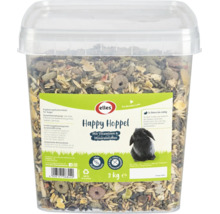 Elles Happy Hoppel Nagerfutter mit Vitaminen und Mineralstoffen, 3 Kilogramm Vorratsdose, Ergänzungsfuttermittel für Kaninchen.