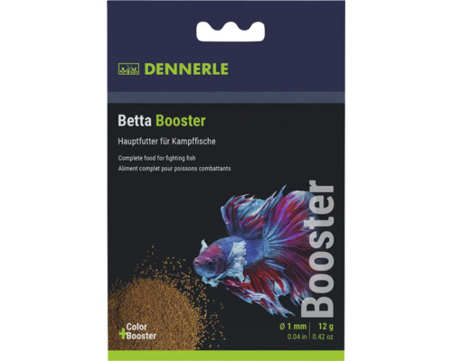 Dennerle Betta Booster Hauptfutter für Kampffische als Granulat mit 1 Millimeter Durchmesser und 12 Gramm Inhalt