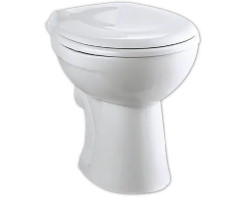 Ein bodenstehendes Tiefspül-WC aus Keramik inklusive WC-Sitz.