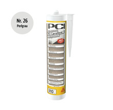 PCI Carraferm Silikon Dichtstoff für Natursteine in perlgrau, 310 Milliliter Kartusche mit Aufsatzdüse.