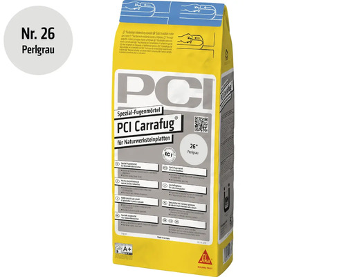 PCI Carrafug Spezial Fugenmörtel für Natursteinplatten in Perlgrau, 5 kg Sack