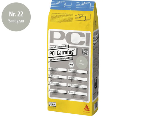 PCI Carrafug Spezial-Fugenmörtel für Naturwerksteinplatten in sandgrau 5 Kilogramm Beutel