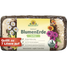 Neudorff Kokohum torffreie BlumenErde, gepresster Block aus Kokosfasern, ergibt 7 Liter Pflanzerde, unbedenklich für Mensch und Tier.