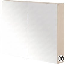 Spiegelschrank mit zwei Türen für das Badezimmer zur Wandmontage (Image AI modified or generated)