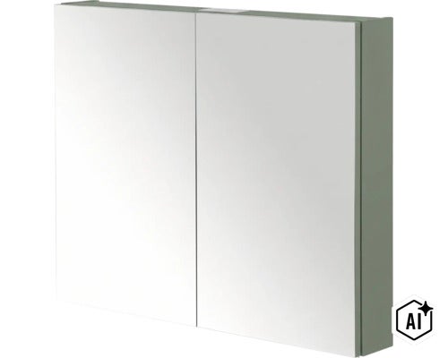 Spiegelschrank mit zwei Spiegeltüren zur Wandmontage für das Badezimmer (Image AI modified or generated)
