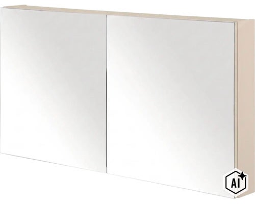 Spiegelschrank mit zwei Spiegeltüren für das Badezimmer (Image AI modified or generated)