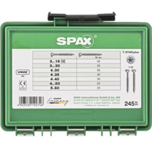 SPAX Universalschrauben Sortimentsbox mit 245 Teilen in verschiedenen Größen T-STAR plus Antrieb