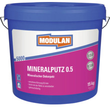 Modulan 5000 Mineralputz 0.5 Dekorputz im 15 Kilogramm Eimer mit 0,5 Millimeter Körnung für Innenanwendungen gebrauchsfertig.