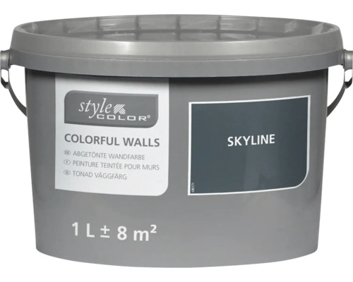 Style Color Colorful Walls Wandfarbe Skyline im Eimer mit 1 Liter Inhalt für circa 8 Quadratmeter.