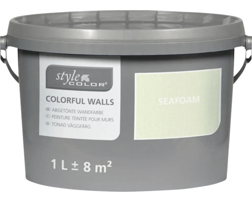 StyleColor Colorful Walls Wandfarbe im Eimer 1 Liter in der Farbnuance Seafoam für Innenwände