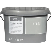Eimer StyleColor Wandfarbe Farbton Steel 2,5 Liter für 20 Quadratmeter
