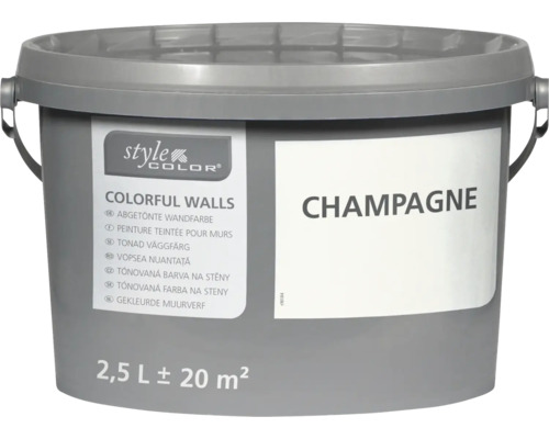 StyleColor Wandfarbe im Eimer, Farbton Champagne, Inhalt 2,5 Liter für circa 20 Quadratmeter.