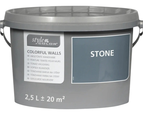 Eimer Style Color Colorful Walls Wandfarbe im Farbton Stone, Inhalt 2,5 Liter für circa 20 Quadratmeter.