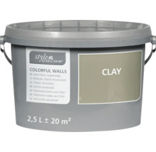 Kunststoffeimer mit Wandfarbe StyleColor Colorful Walls in der Nuance Clay, 2,5 Liter Gebinde für circa 20 Quadratmeter.