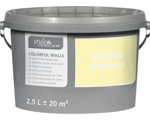 Style Color Colorful Walls Wandfarbe im 2,5 Liter Eimer in der Nuance Golden Shimmer für circa 20 Quadratmeter Fläche