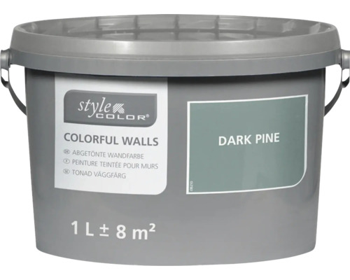 Style Color Colorful Walls Wandfarbe im Eimer 1 Liter in Dark Pine