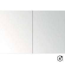 Spiegelschrank mit zwei Spiegeltüren in moderner rechteckiger Ausführung (Image AI modified or generated)
