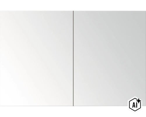 Spiegelschrank mit zwei Spiegeltüren in moderner rechteckiger Ausführung (Image AI modified or generated)