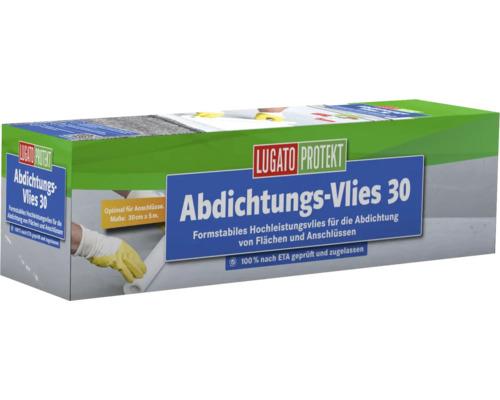 Lugato Protekt Abdichtungs-Vlies 30 zur Abdichtung von Flächen und Anschlüssen, Maße 30 Zentimeter mal 5 Meter.