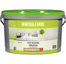HORNBACH Mineralfarbe weiß matt, hochdeckende Silikatfarbe für Innenräume im Kunststoffeimer.