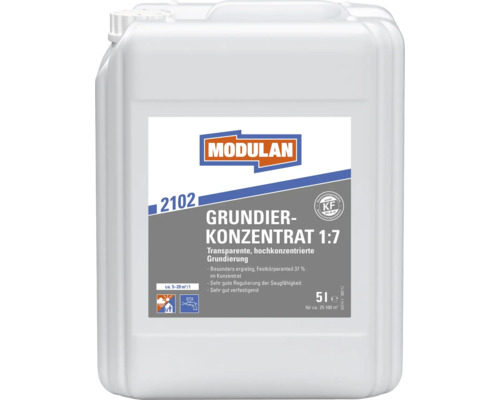 Modulan 2102 Grundierkonzentrat 1 zu 7 in einem 5 Liter Kanister zur Vorbehandlung von saugenden Untergründen