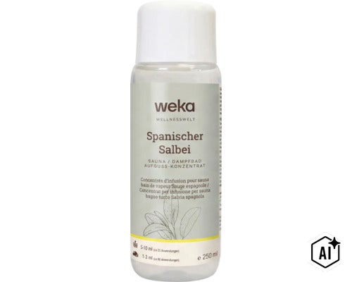 Weka Sauna und Dampfbad Aufguss Konzentrat Spanischer Salbei in 250 Milliliter Flasche (Image AI modified or generated)
