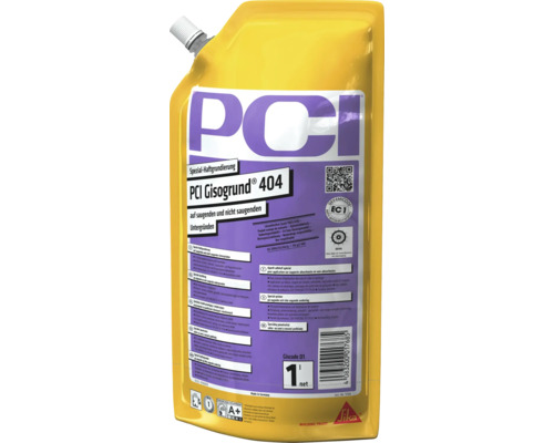 PCI Gisogrund 404 Spezial Haftgrundierung für saugende und nicht saugende Untergründe in 1 Liter Beutel zur Vorbereitung von Bodenbelägen.