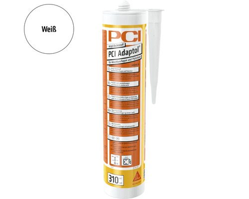 PCI Adaptol Acryl Dichtstoff in der 310 Milliliter Kartusche für Anschlussfugen und Putzrisse.