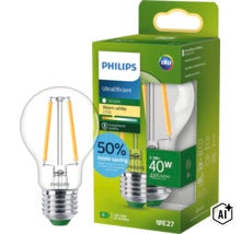 Philips UltraEfficient LED Filament Lampe E27, 2,3 Watt, 485 Lumen, warmweiß 2700 Kelvin, Lebensdauer 50000 Stunden, ersetzt 40 Watt. (Image AI modified or generated)