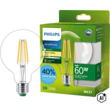Philips UltraEfficient LED Lampe mit E27 Sockel, 4 Watt Leistung, 840 Lumen Lichtstrom, 2700 Kelvin warmweißes Licht, 50000 Stunden Lebensdauer. (Image AI modified or generated)