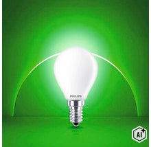 Philips LED Tropfenlampe E14 mit mattem Glaskolben als Leuchtmittel für Innenräume (Image AI modified or generated)