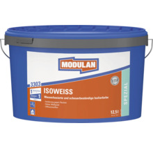 Modulan Isoweiss Isolierfarbe 12.5 Liter Farbeimer für wasserbasierte Fleckenisolierung mit hohem Weissgrad