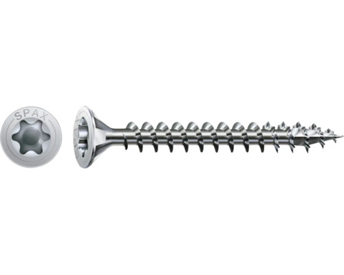 SPAX Universalschraube mit Senkkopf, Teilgewinde und Torx Antrieb zur Holzverschraubung.