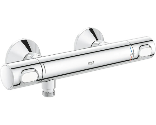 Grohe Thermostat Duscharmatur zur Wandmontage mit Temperaturwahlgriff und Sicherheitssperre bei 38 Grad