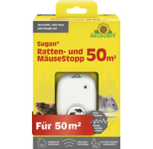 Neudorff Sugan Ratten- und MäuseStopp Ultraschallgerät zur Abwehr von Nagetieren in Innenräumen für bis zu 50 Quadratmeter Fläche.