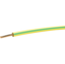 Einadrige elektrische Leitung als Schutzleiter mit Isolierung in gelb und grün